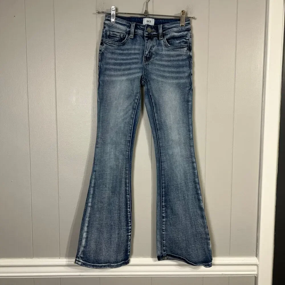 BKE Youth Girls Size 12 Flare Jeans Adjustable Waist